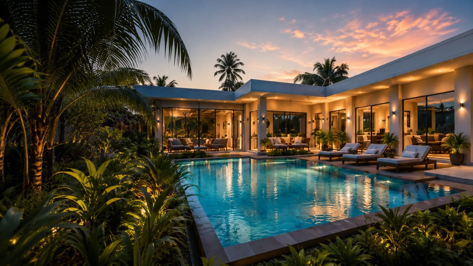 Villa Manon at sunset